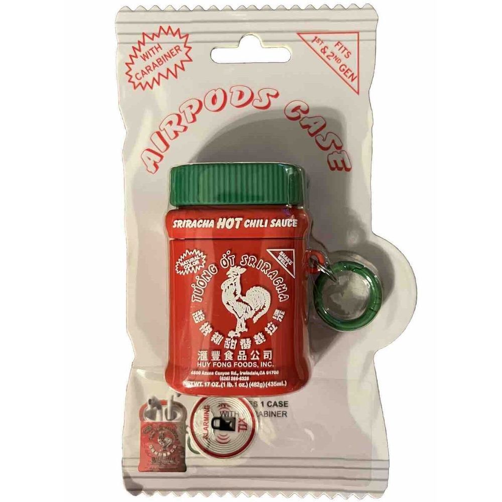 Sriracha Hot Chili Sauce Red Silicone Airpod Holder ~ New Fits 1st & 2nd Gen